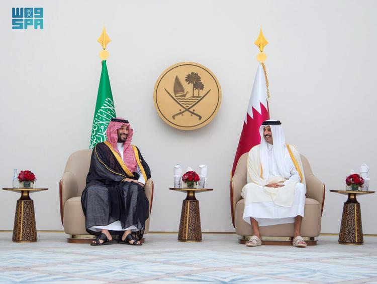ولي العهد يصل قطر لترؤس وفد المملكة في القمة الخليجية 