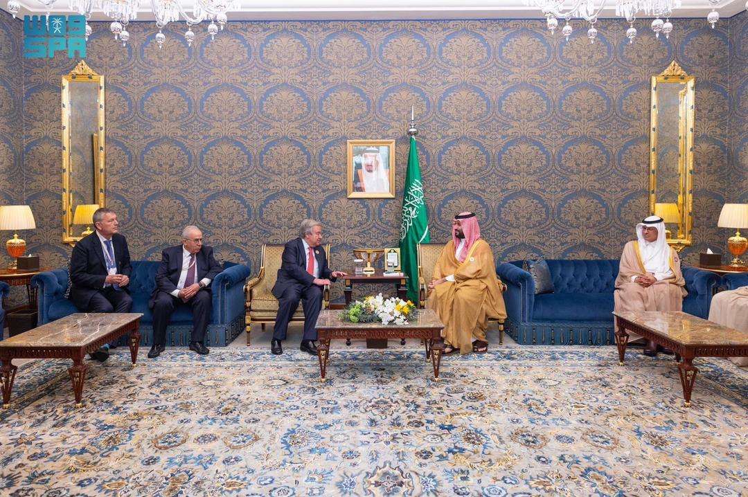 ولي العهد يلتقي الأمين العام للأمم المتحدة على هامش القمة العربية في البحرين
